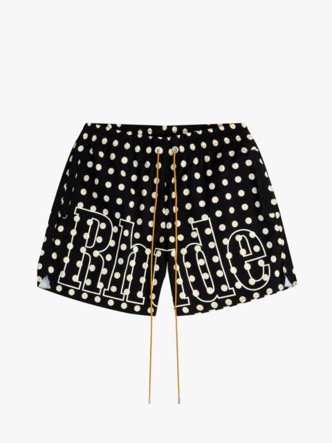 RHUDE LOGO POLKA DOT SWIM SHORT
