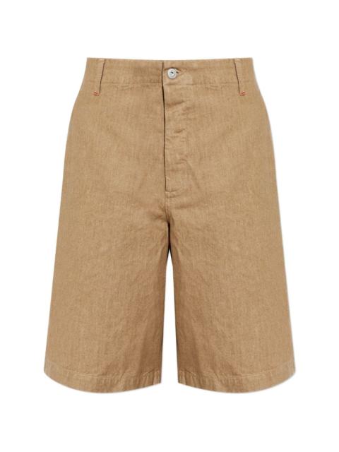 buttoned denim shorts