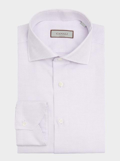 Men's Spread-Collar Structured Cotton Dress Shirt