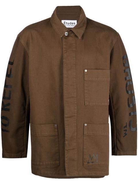 graphic-print denim jacket