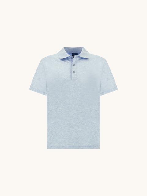 POLO SHIRT IN DOUBLE MERCERISED COTTON JERSEY WITH LINEN DETAILS