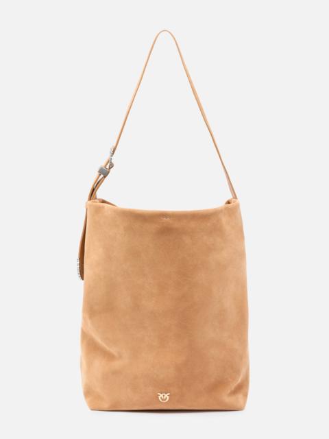 BUCKET BIG LARGE CROSSBODY BAG IN SUEDE