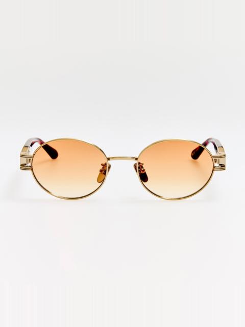 Phoebe Sunglasses in 22K Gold and Camel