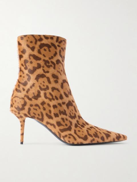 Ashley Leopard-print Calf Hair Ankle Boots