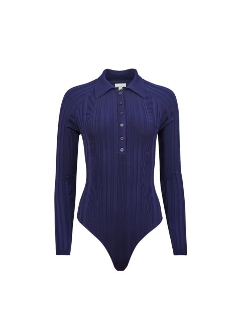 Long Sleeve Rib Polo Bodysuit