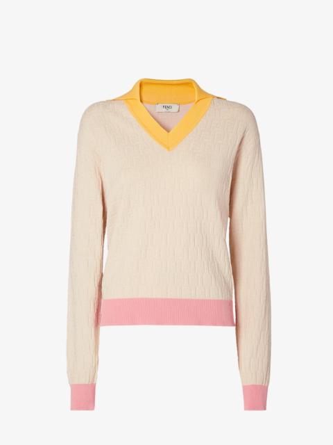 Sweater Light beige cotton and silk sweater