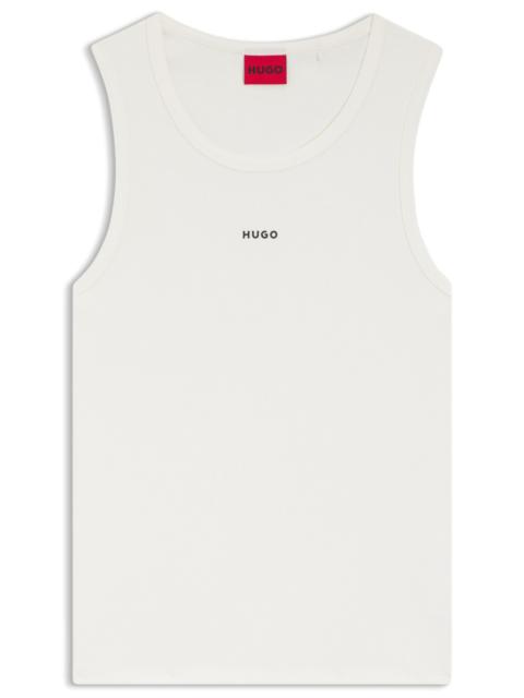 CONTRAST-LOGO SLIM-FIT TANK TOP IN STRETCH COTTON