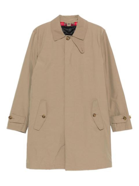 button-fastening flap-pockets trench coat