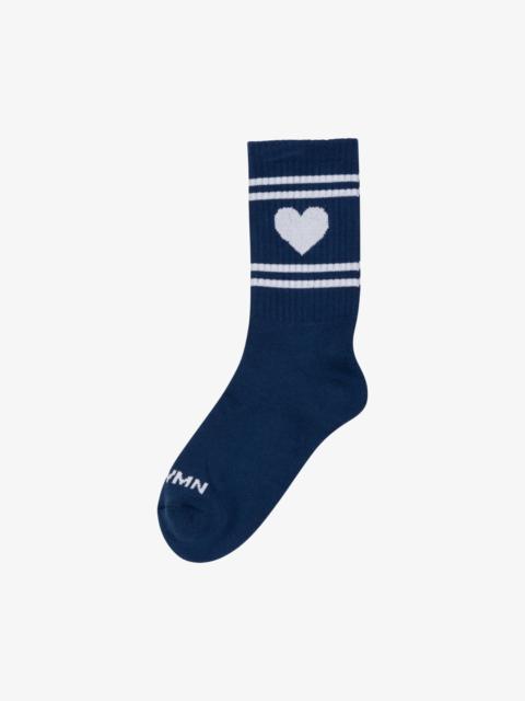 NAVY WITH WHITE HEART LES CHAUSSETS