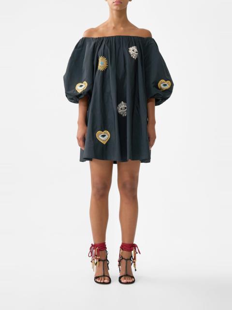 OFF SHOULDER PUFF DRESS