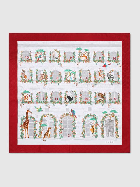 Printed silk twill carré