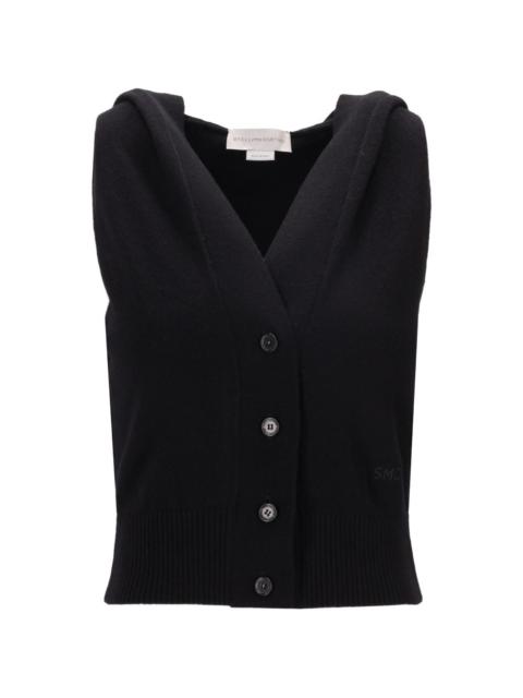 hooded button vest