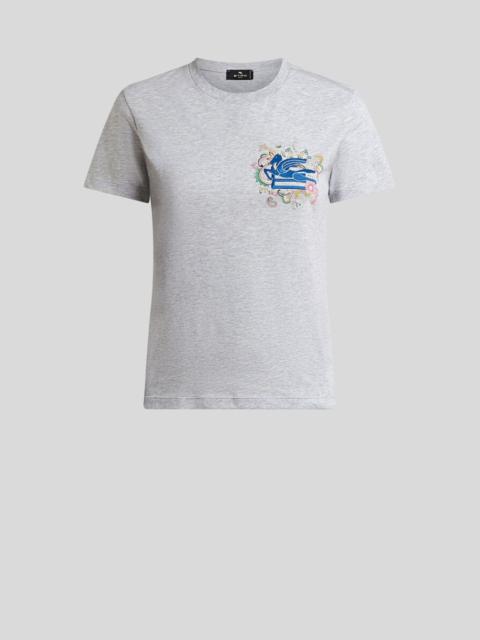 T-SHIRT WITH EMBROIDERED PEGASO AND MONOGRAM
