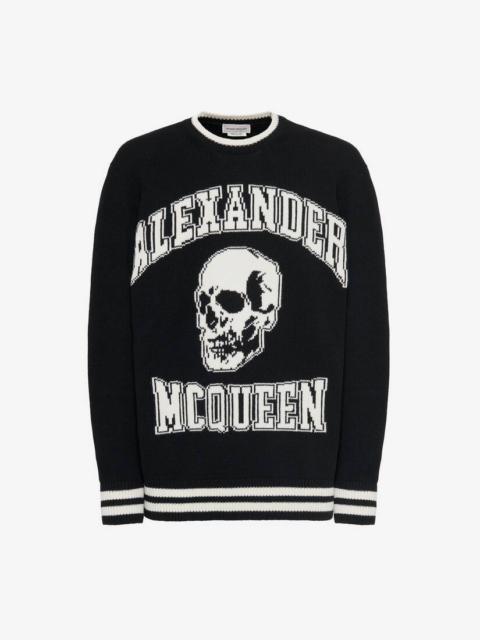 Men's Varsity Jumper in Black/ivory