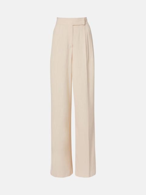 High-rise wide-leg pants