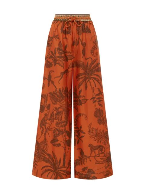 Monkey Dance Silk Palazzo Pant