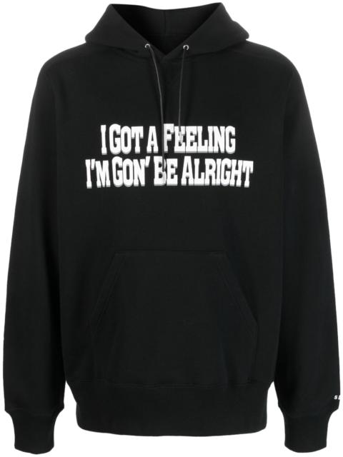 slogan-print cotton hoodie