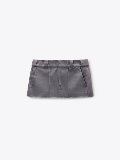 Grey Cotton-Blend Drill Skort