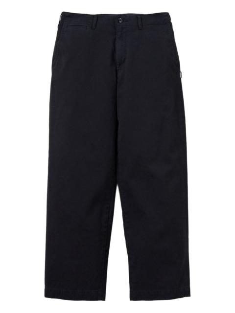 straight-leg cotton trousers
