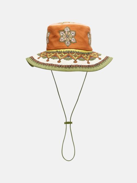 Printed cotton fedora