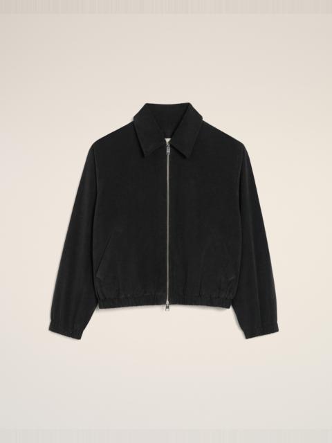 BLACK COTTON AMI DE COEUR PADDED ZIPPED JACKET