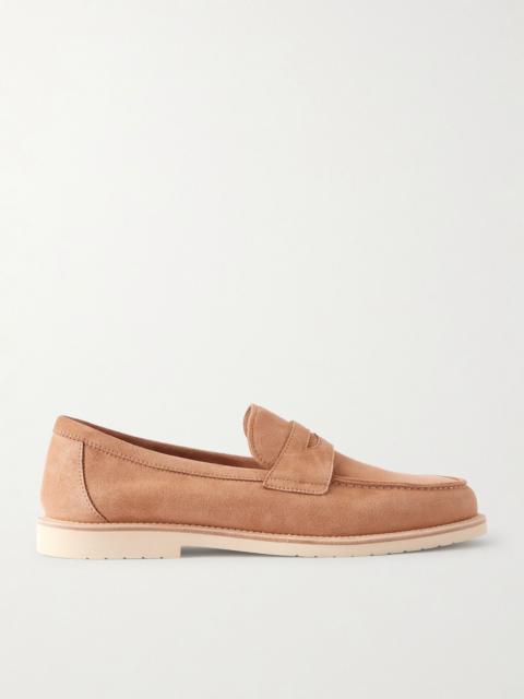 Suede Penny Loafers Tan
