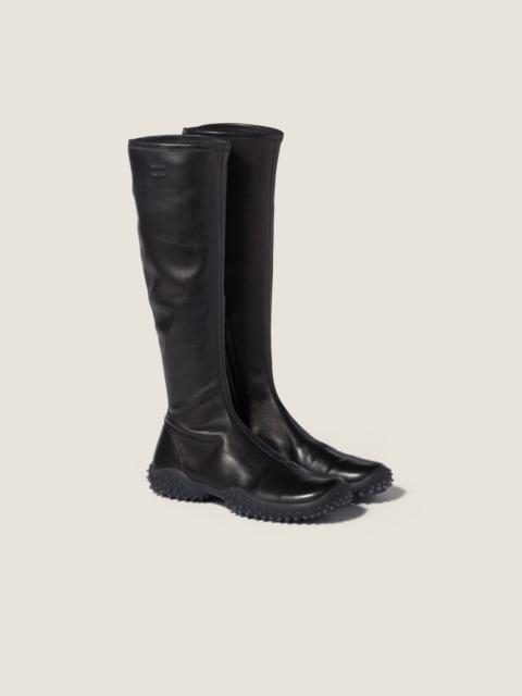 Stretch nappa leather boots
