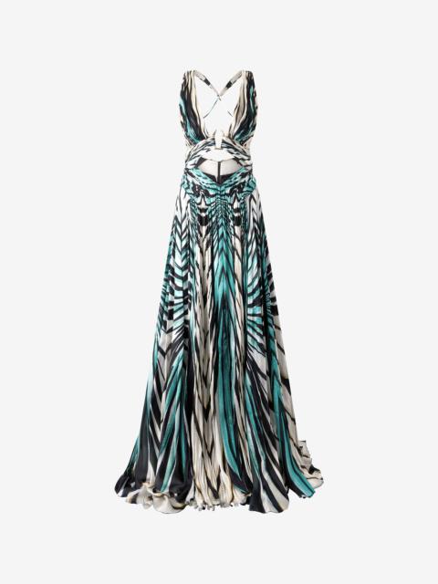 Ray Of Sea Print Maxi Dress Silk