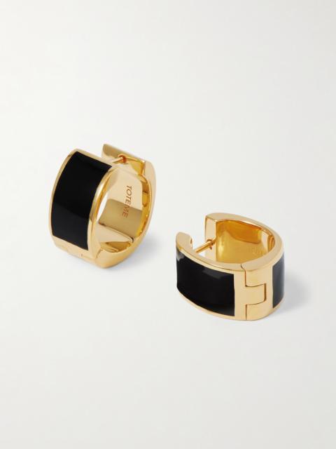 Gold-tone And Enamel Hoop Earrings