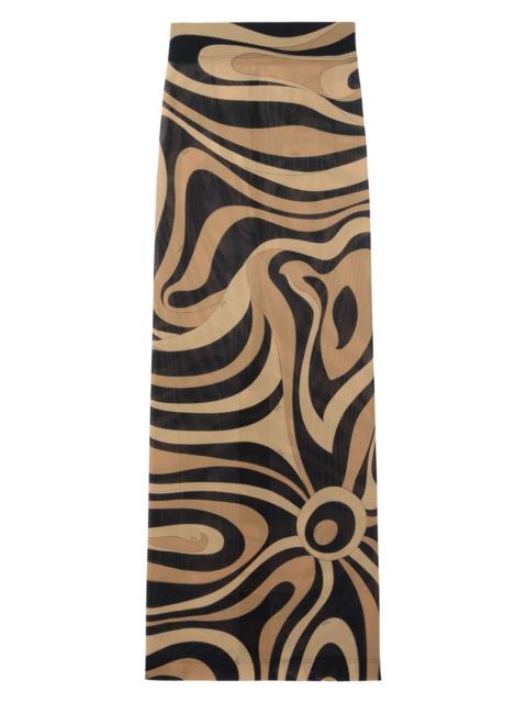 Marmo-print maxi skirt