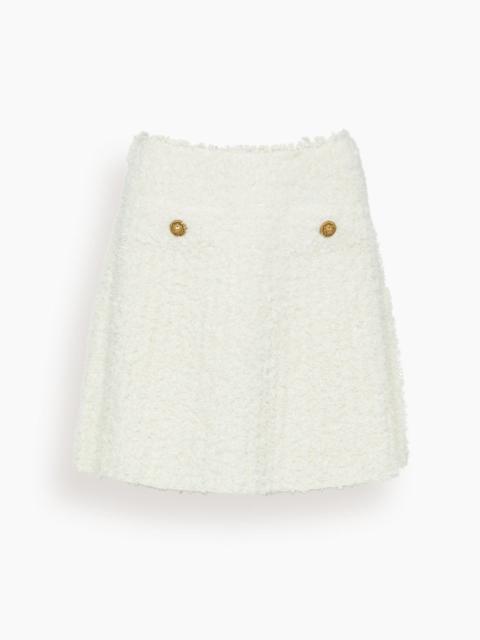 Light Knit Tweed Skirt in White