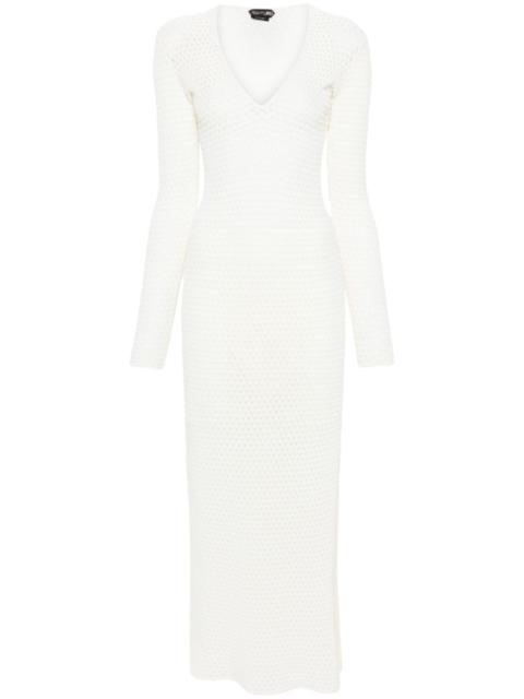 pointelle-knit maxi dress