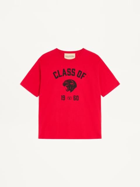 VALENTINO COTTON T-SHIRT WITH PANTHER PRINT
