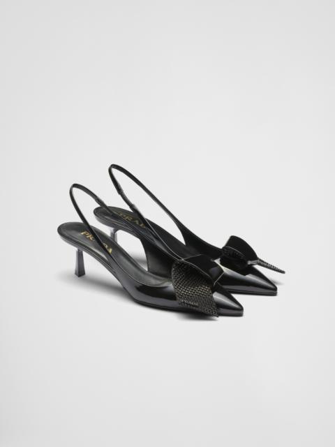 Patent leather slingback pumps