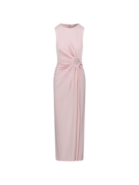 ring-detail draped maxi dress