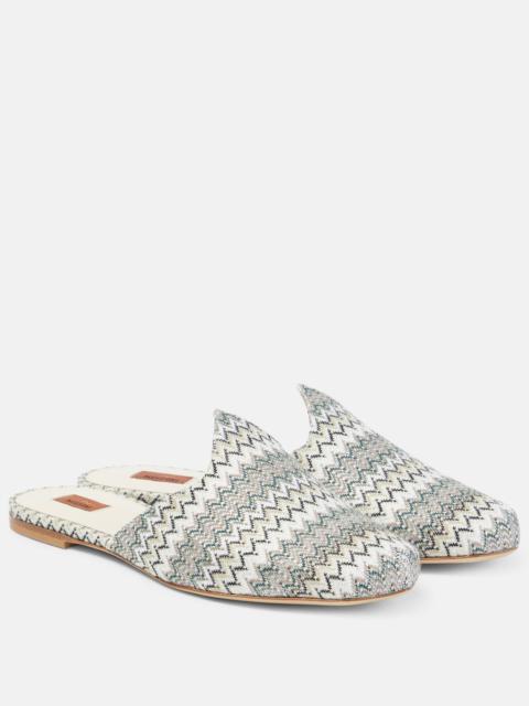Zig Zag canvas mules