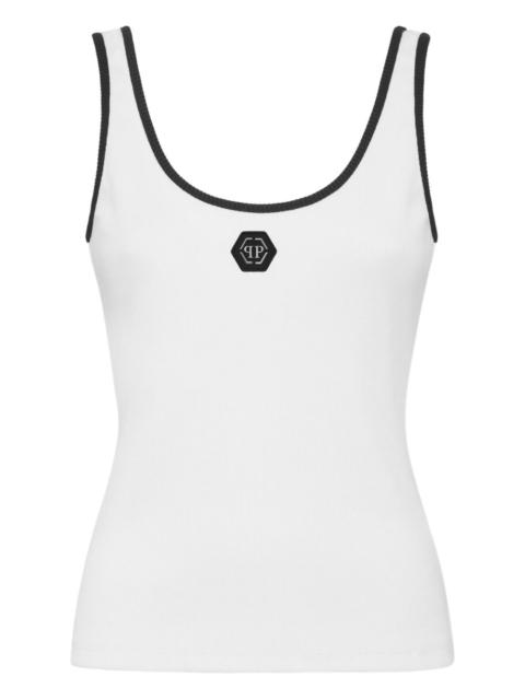 ribbed hexagon-logo tank top