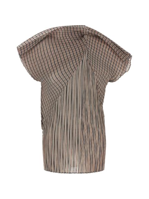 striped pleated top