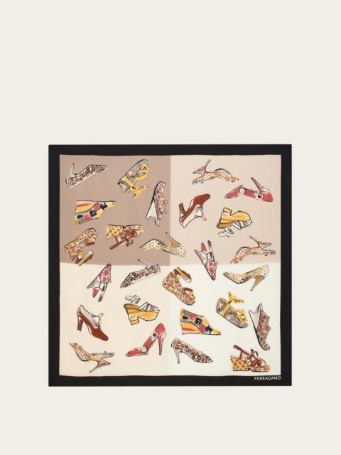 Genio print silk scarf