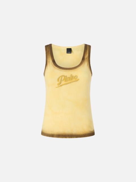 SPRAY-EFFECT VEST TOP WITH PINKO EMBROIDERY