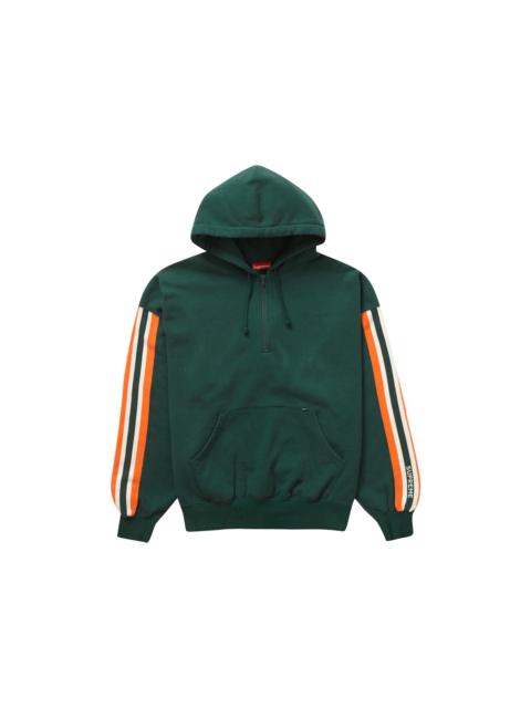 Supreme Half Zip Hooded Sweatshirt Dark Green