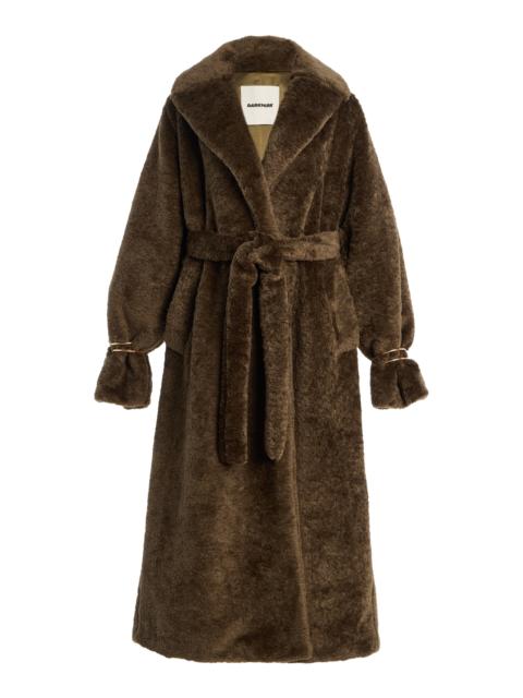 Madison Faux Fur Trench Coat green