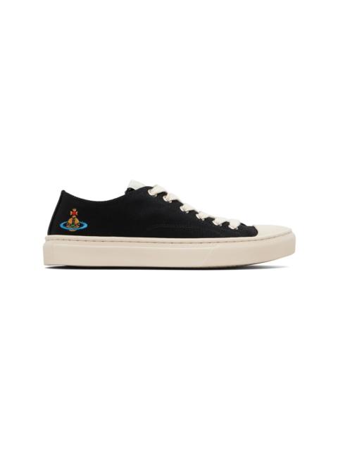 Black Low Top Plimsoll Sneakers