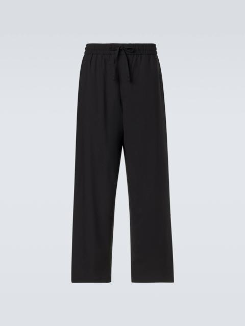 Virgin wool gabardine straight pants