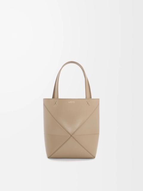 Mini Puzzle Fold tote in shiny calfskin