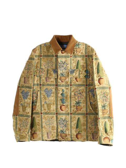 fringed print jacket