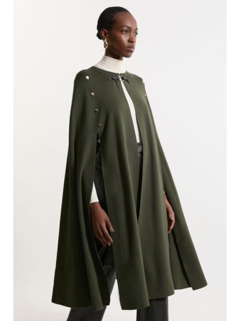 Tall Viscose Blend Military Knit Longline Cape