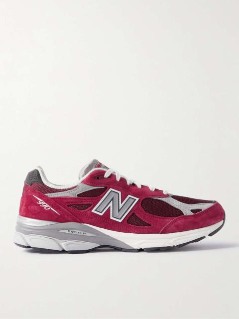 990v3 Leather-Trimmed Suede and Mesh Sneakers