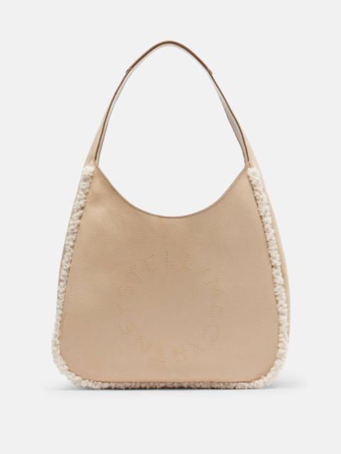 Teddy-trimmed shoulder bag