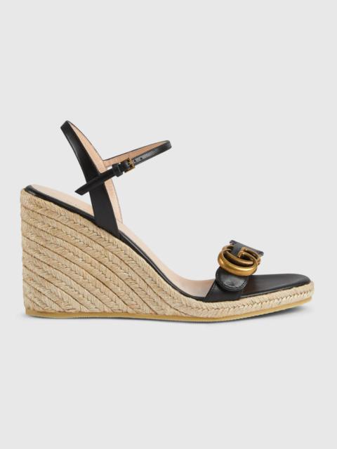 Women's leather platform espadrille